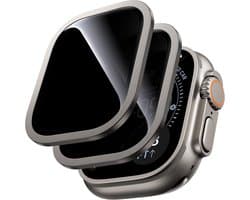 Sander Shop voor Apple Watch Ultra 3/2/Ultra schermbeschermer 49mm, [28 graden privacy] titaniumlegering frame + 9H gehard glas, [aanraakgevoelig] lichtgewicht beschermfolie van gehard glas voor iwatch-Privacy