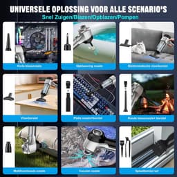 Sander Shop Mini stofzuiger Handstofzuiger, accu, 4-in-1, sterke autostofzuiger, 15000 Pa, 3 versnellingen, 80.000 omw/min, handstofzuiger, draadloos, elektrische stofventilator, perslucht voor auto, keuken, pc, bank — thumbnail 4