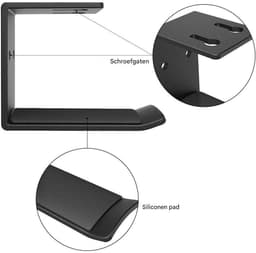 QTTVBTNA -Headset Houder - Headset Standaard - Koptelefoon Haak - Hoofdtelefoon Hanger - Aluminium - for Over-Ear Headphones, Gaming Headset - Zwart — thumbnail 3