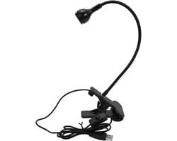 Klem leeslamp - Bureaulamp USB - Flexibel lezen - Verstelbare zwanenhals - 32cm zwanenhals - Zwart