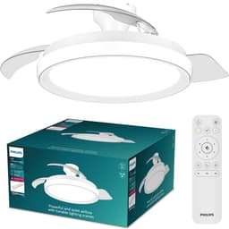 Philips Bliss Plafondventilator met ingebouwde LED-lamp - 3 Intrekbare bladen, diameter: 106cm - 4500 Lumen - Instelbaar wit licht van 2700K tot 6500K - Dimbaar tot 5% - Afstandsbediening - Wit — thumbnail 1