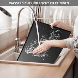 Silicone Mat met Rand - 48 × 30 cm - Zwart - Volledig Automatische Pad - Werkblad Bescherming - Silicone Mat voor Air Fryer - Set van 2 — thumbnail 2