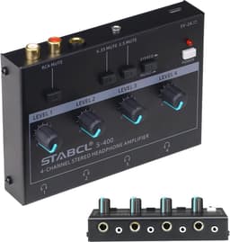 4 Kanaals Hoofdtelefoon Versterker Splitter met Stereo/Mono Input en 3.5mm/6.35mm Output — thumbnail 1