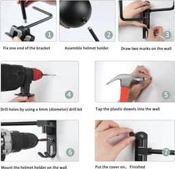 Wandhouder voor Motorhelm en Hoed - Stevige Metalen Ophanging — thumbnail 4