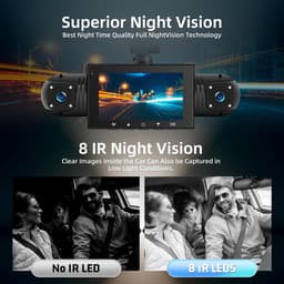 Dashcam met 4 Kanalen 1080P en 720P, 3 Inch IPS Scherm, Nachtzicht en Parkeerbewaking — thumbnail 5