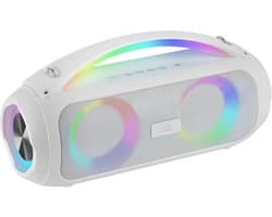 Draagbare Bluetooth Speaker - Muziek Box - Feest Geluid - 50W RMS Vermogen - 37.5 x 18.5 cm - Wit