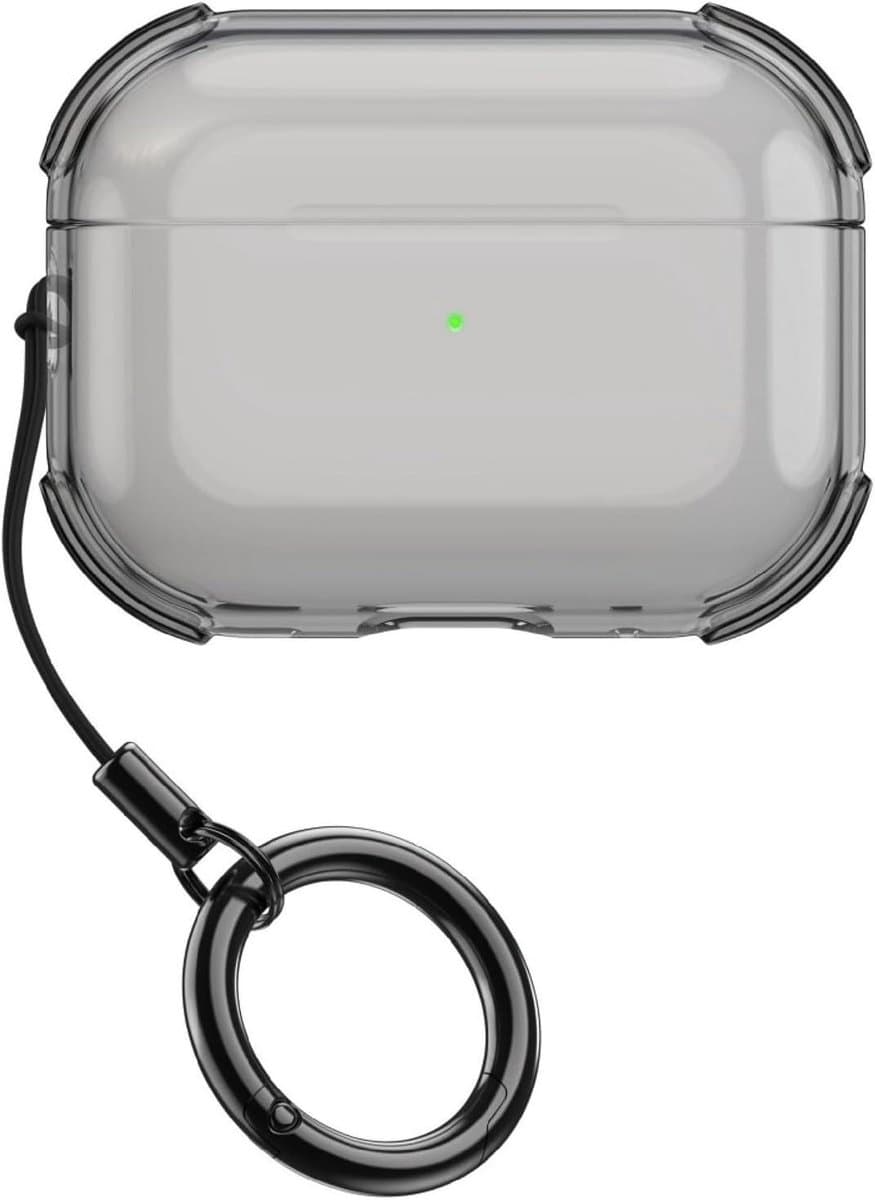 Allecto- Beschermhoes voor Airpods Pro 3 - TPU - Schokbestendig - Draagbaar - Transparant Zwart - Clear hoesjes compatibel met Airpods Pro 3 2025, lichtgewicht, zwart transparante hoes. — afbeelding 1