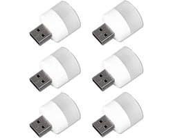 6 Stuks Mini USB LED Lamp Koud Wit Nacht- en Leesverlichting