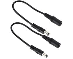 Allecto - Power Conversie Kabel Converter - Reverse Polariteit - 15Cm - Toetsenbord Speaker Radio - 2Pcs Geschikt voor - Zwart model