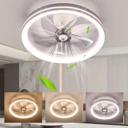 Seth Select LED-plafondlamp met ventilator - 46W ronde stille plafondventilator met verlichting - Plafondventilator - 48 cm - Woonkamerventilator dimbaar met afstandsbediening — thumbnail 3