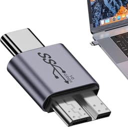USB B naar C Adapter - Type C omvormer - Oude harde schijf aansluiten - Snelle gegevensoverdracht - Compact formaat — thumbnail 1