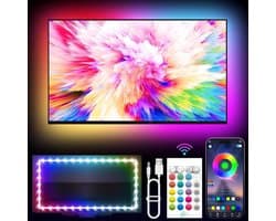 LED TV Verlichting - Sfeerverlichting Achtergrond - Kijkplezier Vergroten - Muziek Synchronisatie - 45-75 Inch Schermen - Meerdere Kleuren