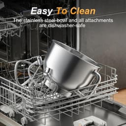Keukenmachine - Mixer - Bakken en Koken - Krachtige Motor 1300W - 5.5 Liter Kom - Zilver — thumbnail 5
