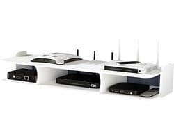 WIFI Router Plank - Decoder Houder - TV Meubel - Durable Materiaal - Wit