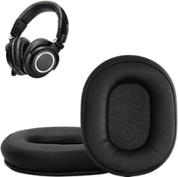 kwmobile 2x oorkussens geschikt voor Audio Technica ATH - MSR7 M30 M40X M50X - Earpads voor koptelefoon in zwart — thumbnail 1