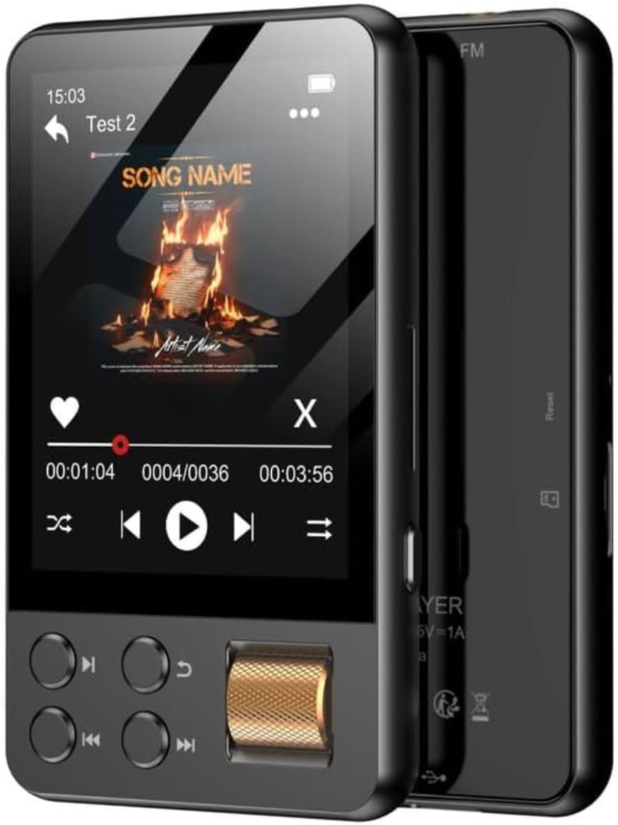 SNJY® MP3 Speler Bluetooth - MP4 Speler - Muziek Speler - 64GB - Touchscreen - Zwart — afbeelding 1