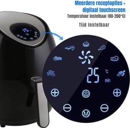 Core® Airfryer xl - Airfryer xxl - Heteluchtfriteuse - Zwart- 29cm x 23cm x 30cm — thumbnail 2