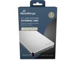 Externe Harde Schijf 1TB USB 3.0 - Snelle Externe Opslag in Zilveren Aluminium Behuizing