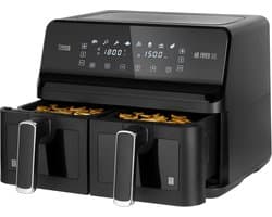 Dubbele Heteluchtfriteuse XXL 2x4L - 2700W met LCD-scherm en 7 Programma's