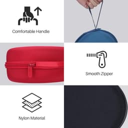 Harde Hoofdtelefoon Hoes - Draagbare Opbergtas - Veilige Opslag - Waterdicht Materiaal - 20x15x9cm - Rood — thumbnail 4
