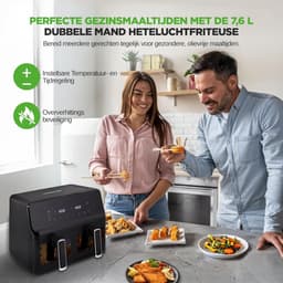 Airfryer XXL - Dubbele Mand Airfryer - keukengerei — thumbnail 4