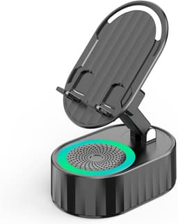 Vizio - Smartphonehouder met Bluetooth Speaker & Powerbank - Draadloze Inductie Luidspreker - RGB Sfeerverlichting - Verstelbare Telefoonhouder - 5-in-1 Gadget - MOBIBASE — thumbnail 1