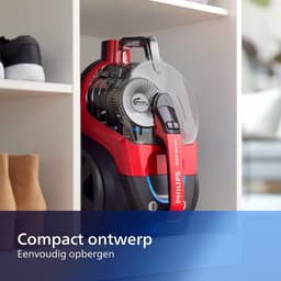 Cilinderstofzuiger zonder zak - Krachtige stofzuiger - Grondig schoonmaken - 99.9% stofabsorptie - 2 liter capaciteit - Rood — thumbnail 2