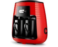 Volautomatisch Koffiezetapparaat - Espressomachine Cappuccino Maker - Snelle Koffiebereiding - Bonen-naar-kop Systeem - Compact Formaat 21cm - Rood