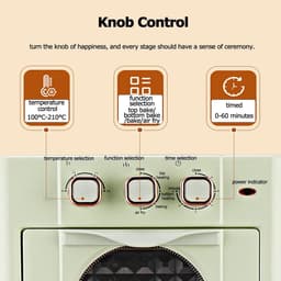 Multifunctionele Oven - Heteluchtoven Airfryer - Thuis Bakken Grillen - 360 Graden Circulatie - 18 Liter Capaciteit - Groen — thumbnail 4