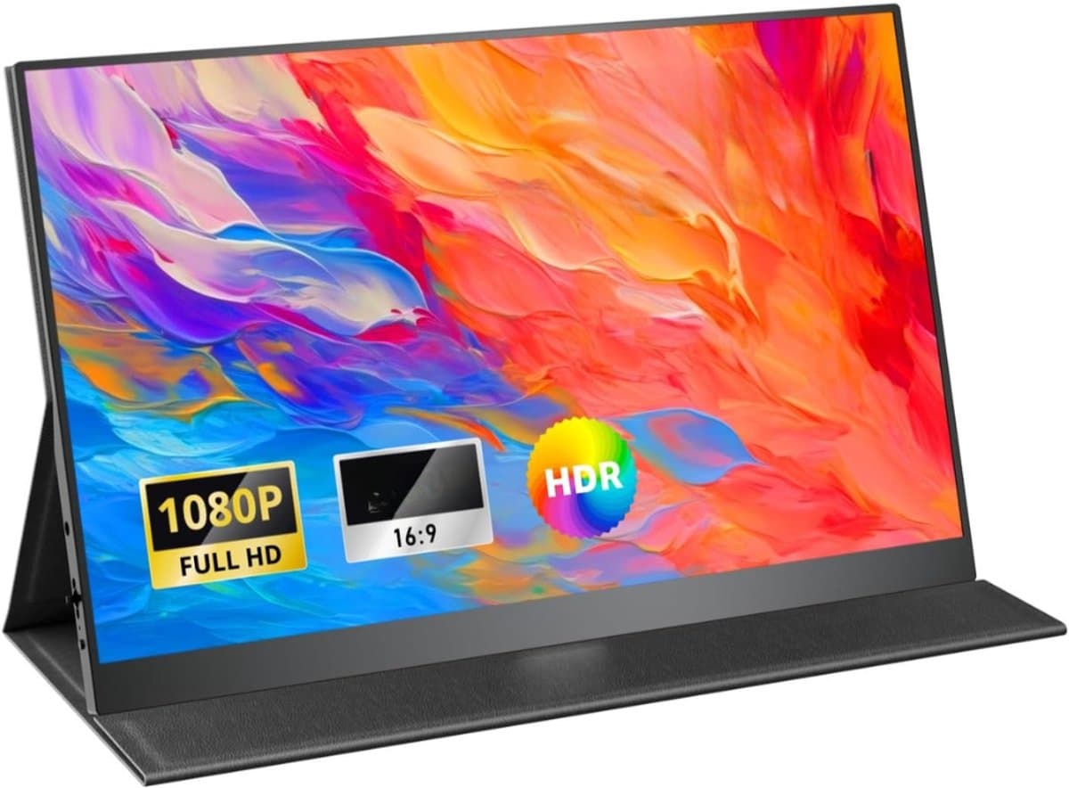 SVN® Draagbare Monitor voor Laptop – Portable Monitor 15,6 Inch – Draagbaar Scherm 1080FHD – Groot kleurenbereik - Zwart - ‎‎41cm x 27cm x 6cm — afbeelding 1