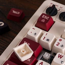 8Bitdo Retro 108 toetsenbord Gamen USB + RF Wireless + Bluetooth Bordeaux rood, Wit — thumbnail 2