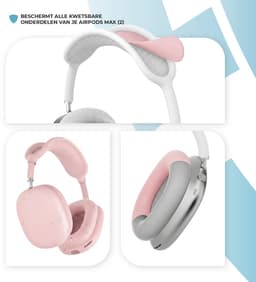 Shieldcase Beschermset geschikt voor Apple Airpods Max 1/2 - Siliconen covers / bescherming - 4 delige set - Hoofdband cover - Oorkap Beschermers & Reishoes - 4 in 1 set - Roze — thumbnail 4