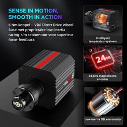 PXN VD6 Bundel - Sim Racing Stuur - Direct Drive 6 Nm - W AS Racestuur - PD HM Hall Pedalen - 400° Rotatie - Vibratiefeedback - PC Windows 7-11 - Zwart — thumbnail 4