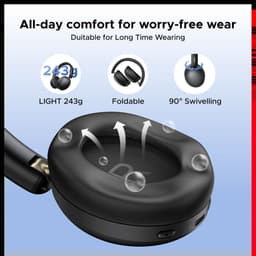 UGREEN Studio Max2 Draadloze Over Ear Koptelefoon - Noise Cancelling Microfoon - Bluetooth 5.4 - Ingebouwde Microfoon - 80 accuduur - Zwart — thumbnail 2