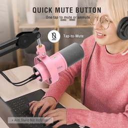 FIFINE - K688 - USB / XLR - Dynamische Microfoon - Streaming - Podcasting - Gaming - Geschikt voor PS4 / PS5 / PC - Roze — thumbnail 5