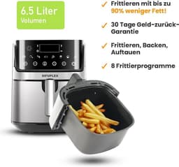 Grote Heteluchtfriteuse 6,5L met Touchdisplay en 3 Programma('s) voor Gezond Frituren — thumbnail 7