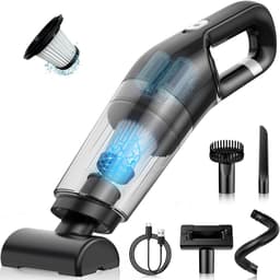 Sterke handstofzuiger, 10000 Pa mini handstofzuiger voor in de auto, multifunctioneel, lichtgewicht, draagbare autostofzuiger, draadloos met 3 HEPA-filters, batterij, natte en droge handen — thumbnail 1