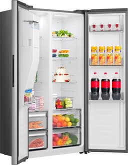 HISENSE RS5P528STIE - Amerikaanse koelkast - breedte 91.1 cm - hoogte 178.6 cm - inhoud 528 l - NoFrost Koel-vriescombinatie RVS Look — thumbnail 4