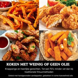 Airfryer enkele Lade - 4-in-1 Airfryer - Roosteren, Opwarmen, Drogen - Voor 1-2 Porties, Digitaal, Voor Bevroren Voedsel - Anti-aanbak Lade & Mandje - 2000W — thumbnail 7