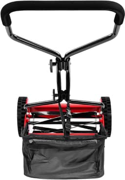 Aura® Grasmaaier Handmatig – Grastrimmer Met 21 Liter Opvangbak – Handmaaier Met 5 Messen – Rood - 60cm x 50cm x 124cm — thumbnail 2