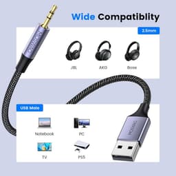 USB A naar 2,5 mm Audio Jack Adapter Kabel met Hoge Resolutie DAC — thumbnail 3