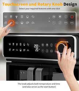 Grote Heteluchtfriteuse 23L met Mini-Oven Functie, 2600W en Touchscreen — thumbnail 5