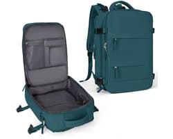 Grote reisrugzak, geschikt voor vrouwen, draagbare rugzak voor mannen, wandelrugzak, waterdichte outdoor sportrugzak, fietsrugzak, schooltas, met vak voor een 14-inch laptop en een schoenenvak - blauw