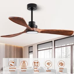 Houten Plafondventilator 132 cm met Afstandsbediening voor Binnen en Buiten — thumbnail 1