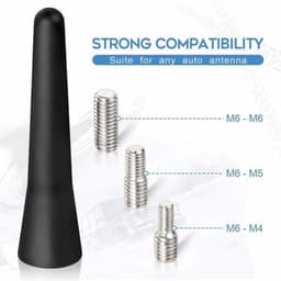 Ynkkvre -Korte DAB Auto Antenne 6,5 cm – RVS FM AM DAB+ Antenne – Toolloze Montage met 4/5/6 mm Adapter – Waterdicht & Roestvrij – Universeel voor Auto — thumbnail 3