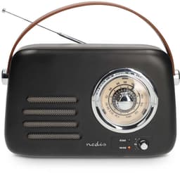 Nedis Draagbare Retro Radio - Bluetooth / FM - Subwoofer - Analoog - Zwart — thumbnail 1