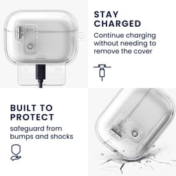 kwmobile Transparante hoofdtelefooncase voor Apple Airpods Pro 3 hoes - Headphones TPU cover met standaardfunctie en veiligheidsvergrendeling - transparant — thumbnail 5