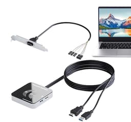 Desktop Aan/Uit Knop - Externe PC Start - Snel Computer Starten - USB 3.0 Interface - 8 cm Diameter - Zwart — thumbnail 1