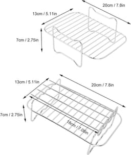 Airfryerrek 2-pack - Airfryer Accessoires - Airfryer-accessoire met dubbele mand - Grill voor hoge temperaturen - Multifunctioneel kookrek - Airfryer — thumbnail 14