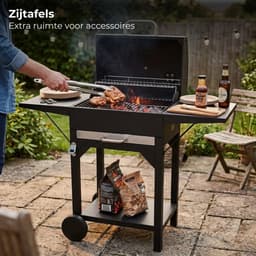 Lomera Houtskool BBQ - BBQ op Wielen - Houtskool BBQ op Wielen - Houtskool BBQ met Deksel - Zwarte Houtskool BBQ — thumbnail 5